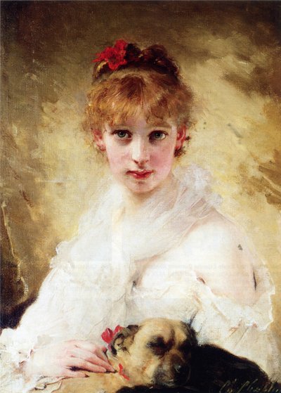 Her Favourite Dog by Charles Joshua Chaplin
